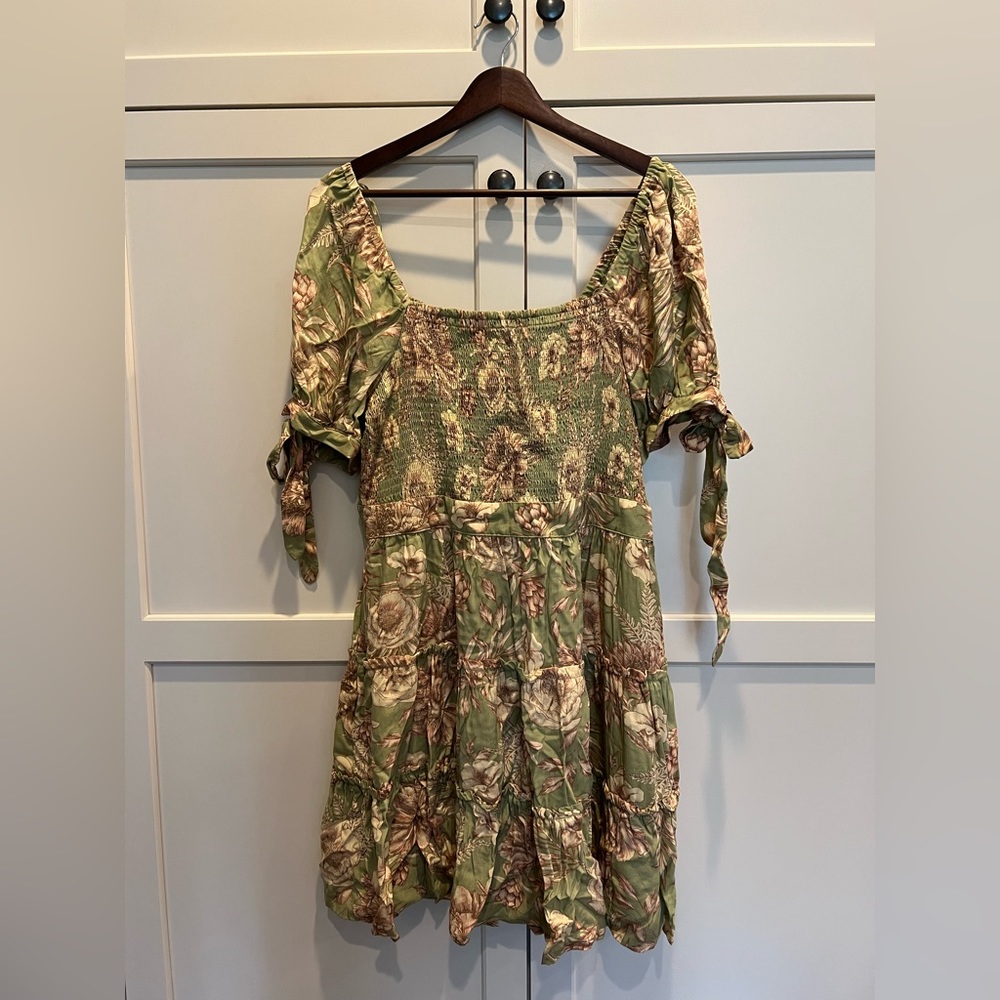Aguabendita x Target green floral smocked dress